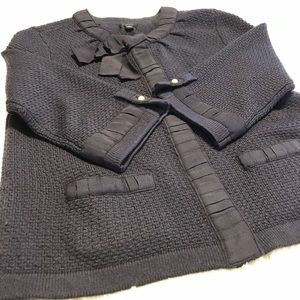 Ann Taylor Navy Knit Blazer, Medium